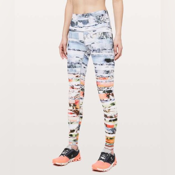 Lululemon Wunder Under High Rise Tights in Wight Multi - Picture 1 of 10